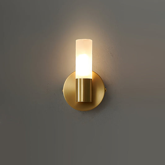 Twin Cylinder Frosted Glass Wall Sconc