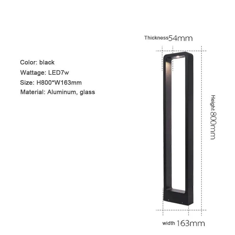 Landscape Lighting Aluminum Outdoor Bollard Light — LED Pillar Lamp, IP65 Waterproof, Modern Minimalist Design for Driveways, Garden Paths, Courtyards & Villas, Available in Three Heights Erbstuk
