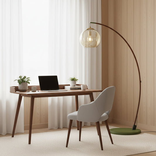Drum Shade Arc Floor Lamp