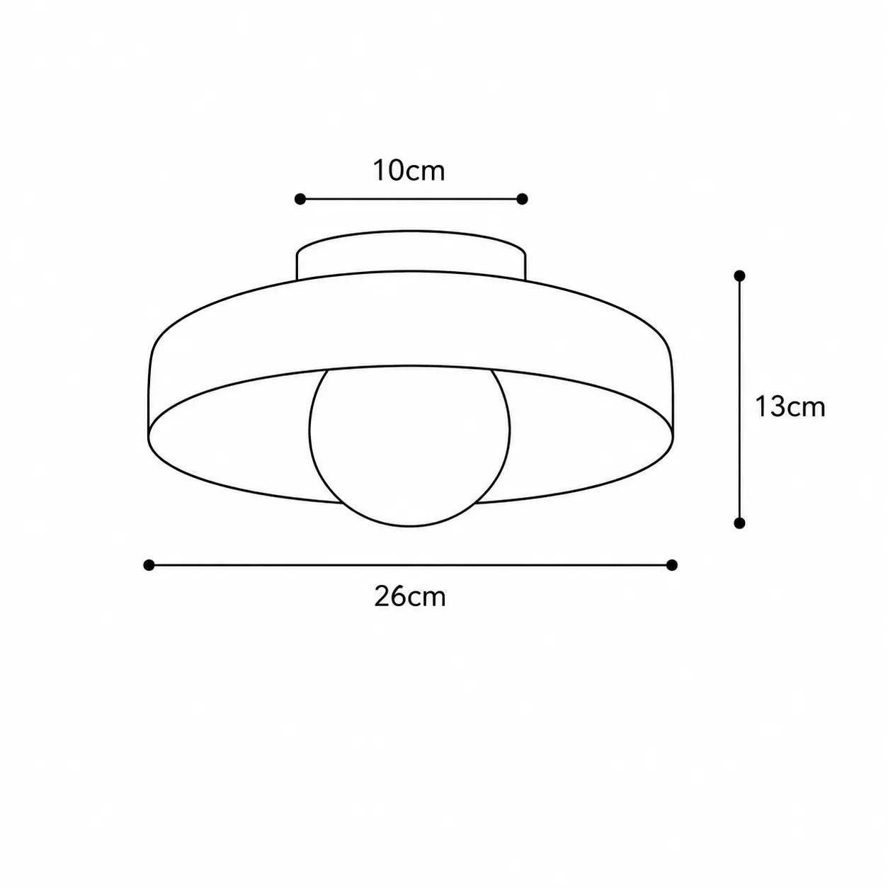 Hand-Blown Glass Flush Mount Ceiling Light — Vintage Dome Shade Ceiling Lamp — Hallway Ceiling Light, Kitchen Ceiling Light — Bedroom and Entryway Glass Fixture Erbstuk