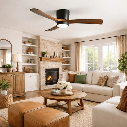 Nordic Wooden Ceiling Fan Light Erbstuk