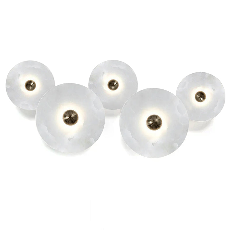 Alabaster and Brass Wall Sconce