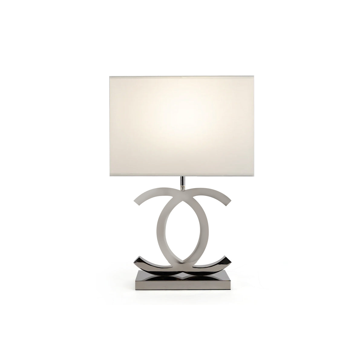 Polished Steel Drum Shade Table Lamp