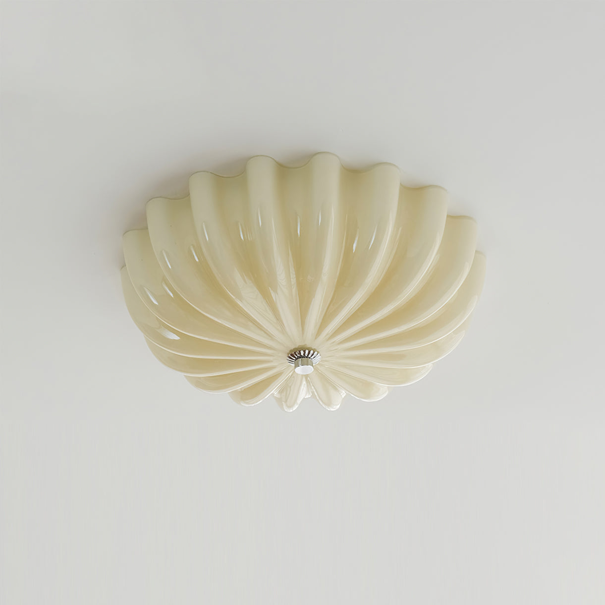 Petal Glass Flush Mount Ceiling Light — Cream