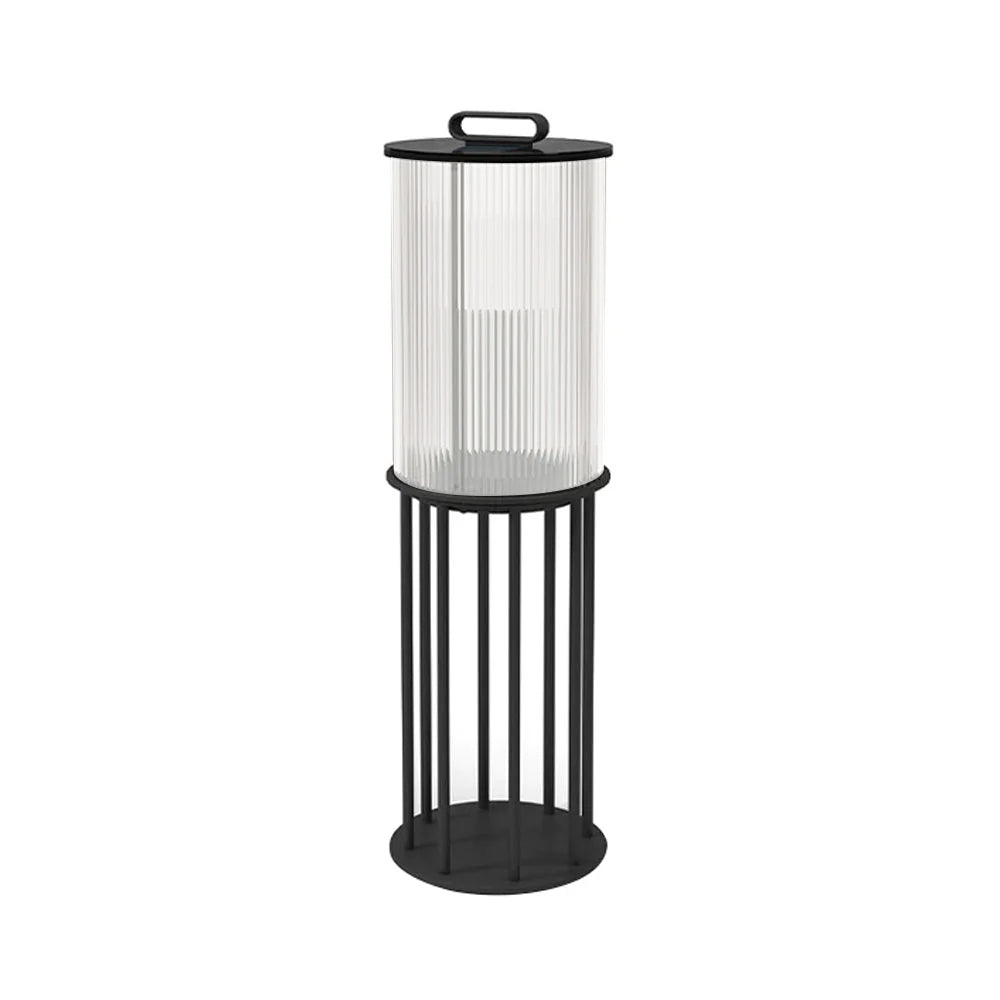 Glass Cylinder Solar Lantern Floor Lamp