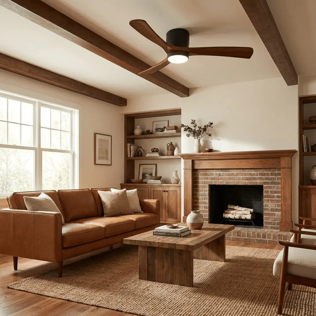 Nordic Wooden Ceiling Fan Light Erbstuk
