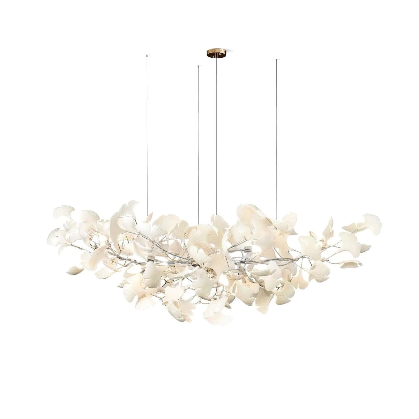 Ceramic Ginkgo Leaf Linear Chandelier