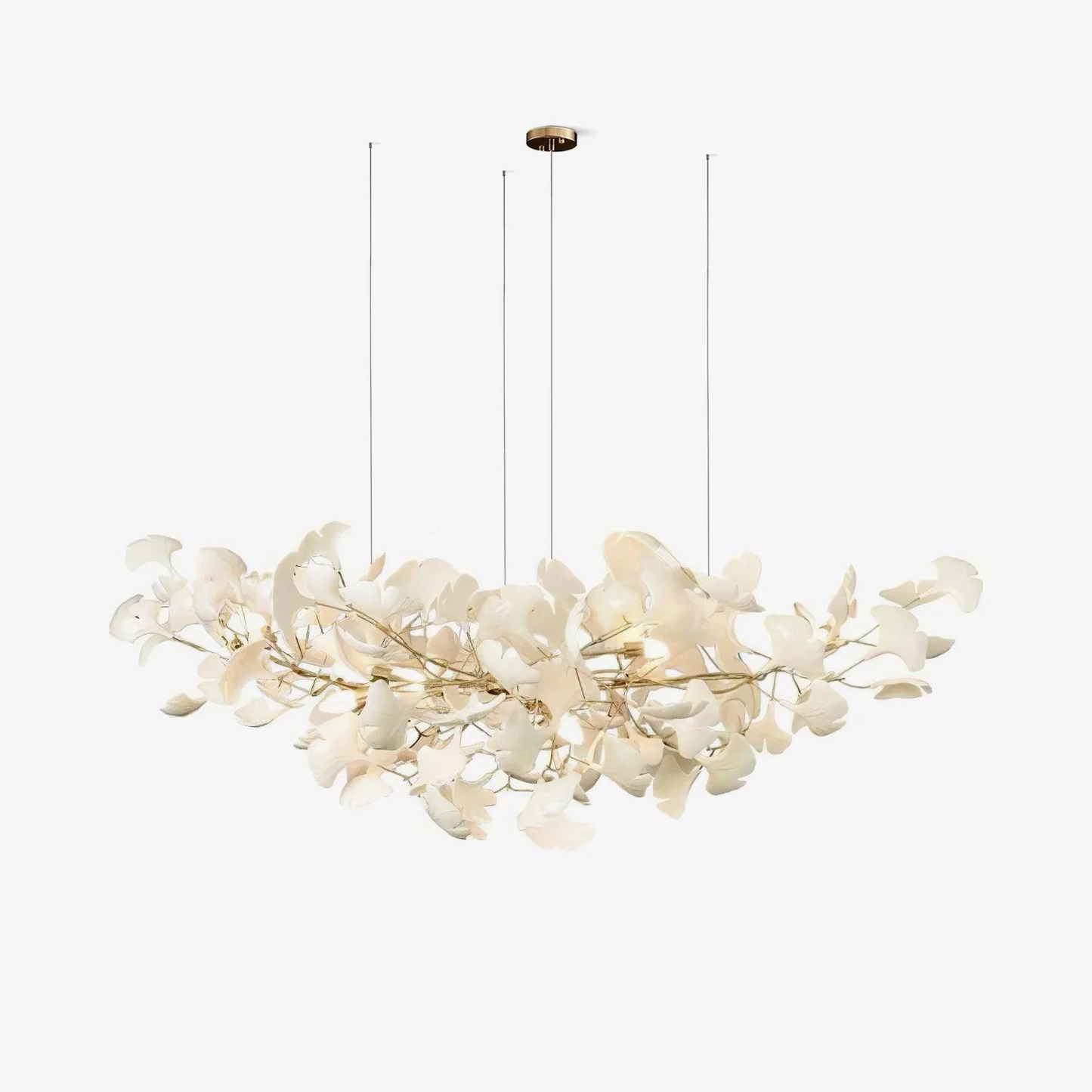 Ceramic Ginkgo Leaf Linear Chandelier