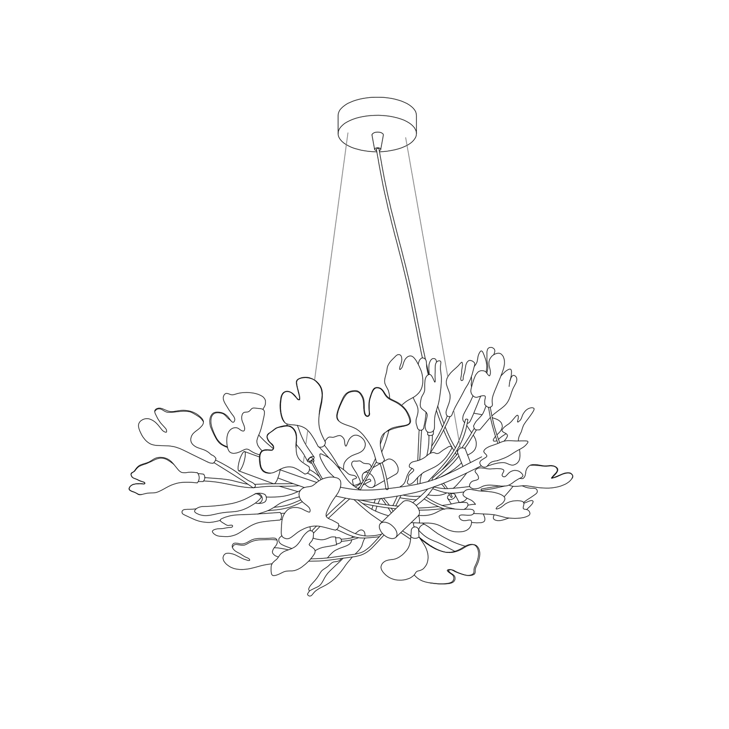 Ceramic Ginkgo Leaf Linear Chandelier