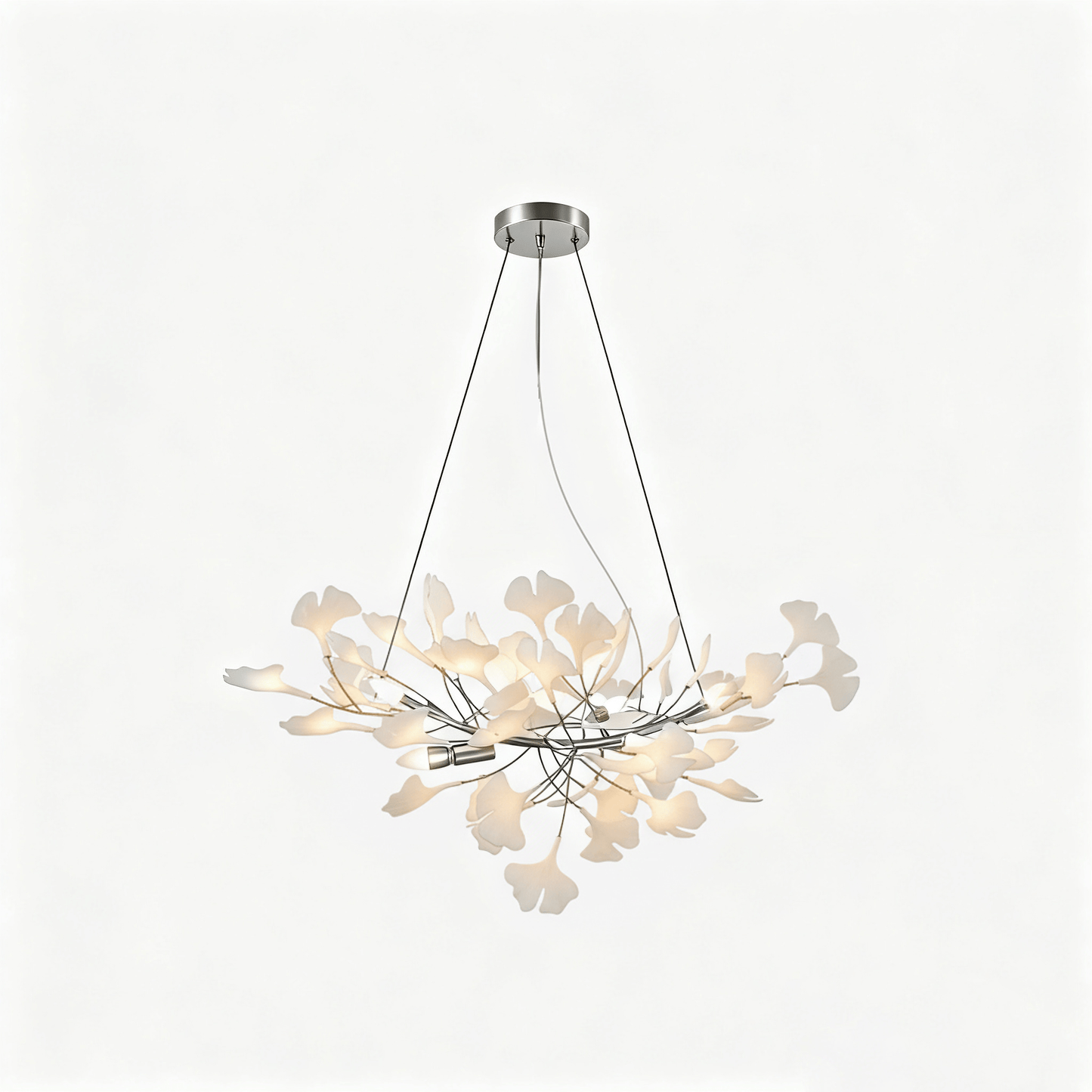 Ceramic Ginkgo Leaf Linear Chandelier