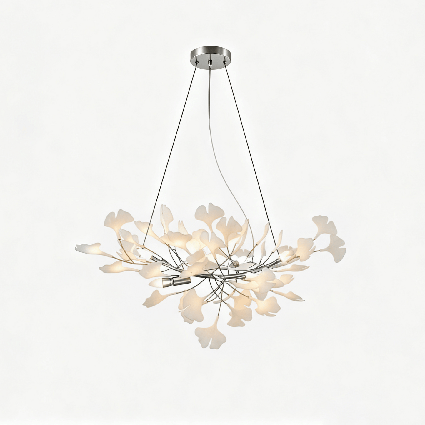 Ceramic Ginkgo Leaf Linear Chandelier