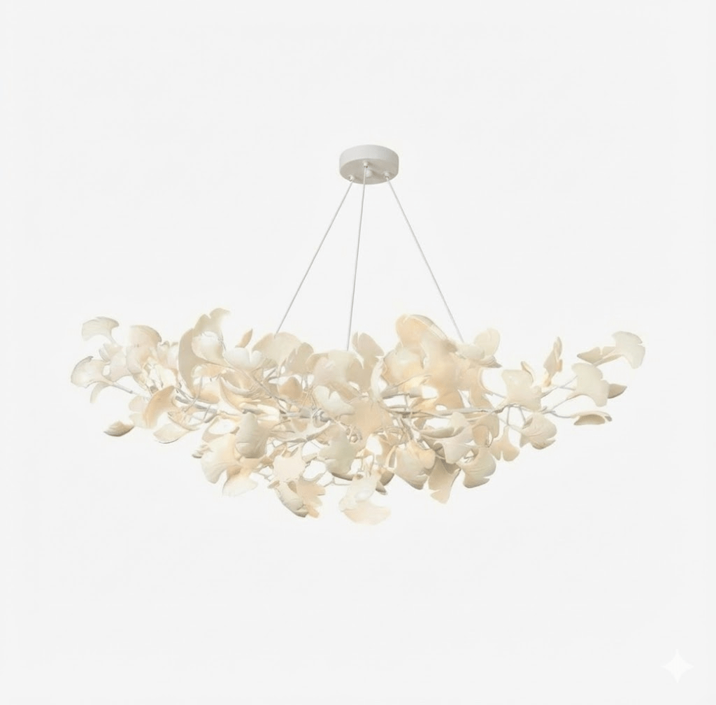 Ceramic Ginkgo Leaf Linear Chandelier