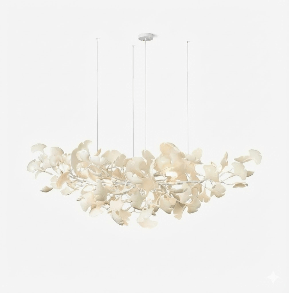 Ceramic Ginkgo Leaf Linear Chandelier