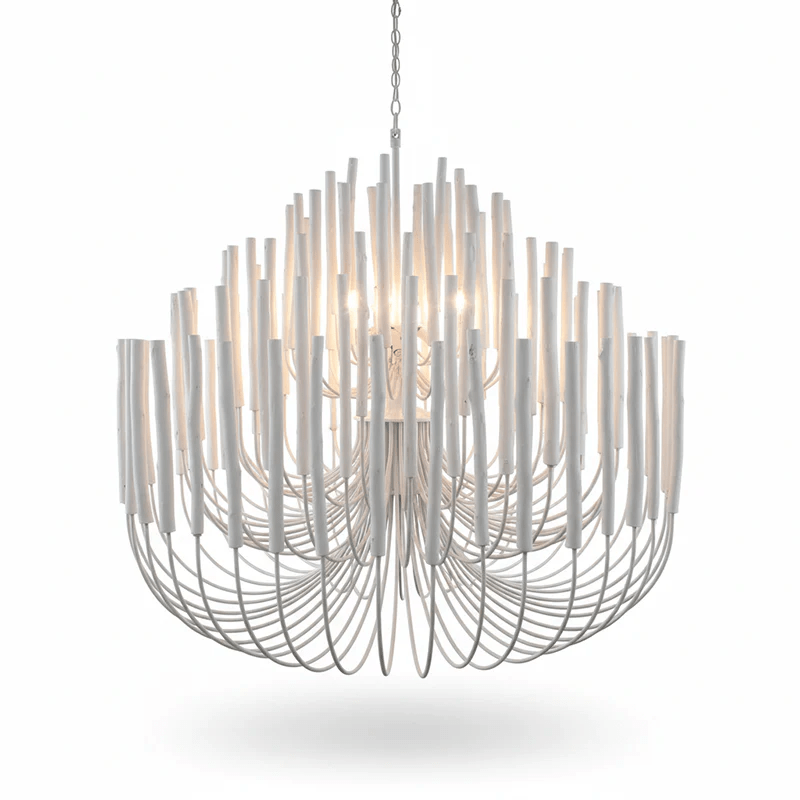 Aspen Layered Wood Rod Chandelier