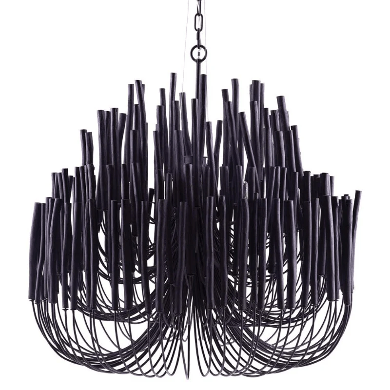 Aspen Layered Wood Rod Chandelier