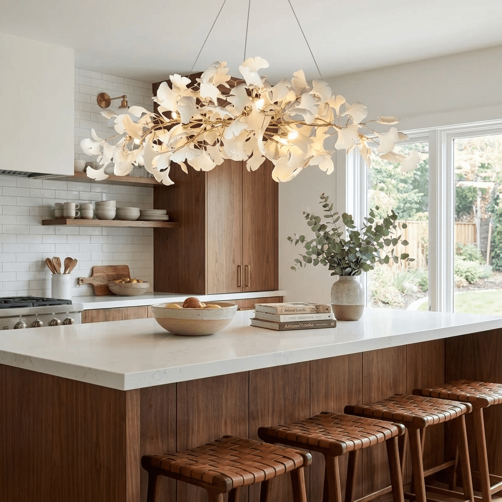 Kyoto Layered Ginkgo Leaf Chandelier