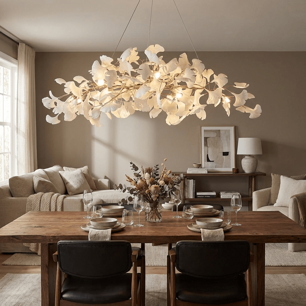 Kyoto Layered Ginkgo Leaf Chandelier