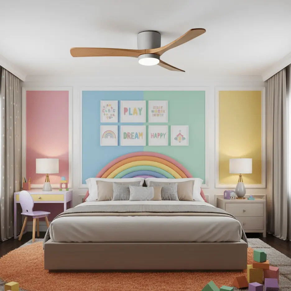 Nordic Wooden Ceiling Fan Light Erbstuk