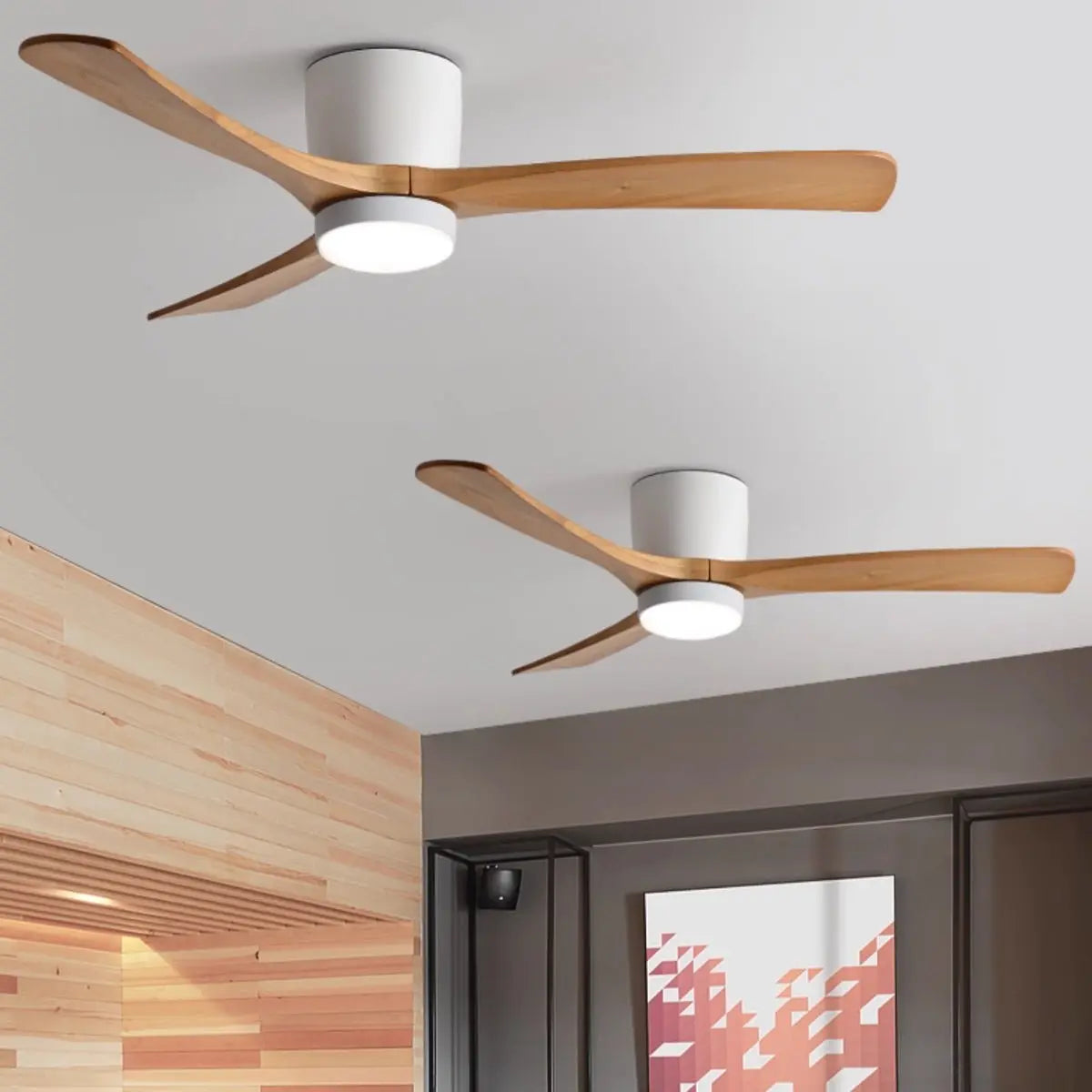 Nordic Wooden Ceiling Fan Light Erbstuk