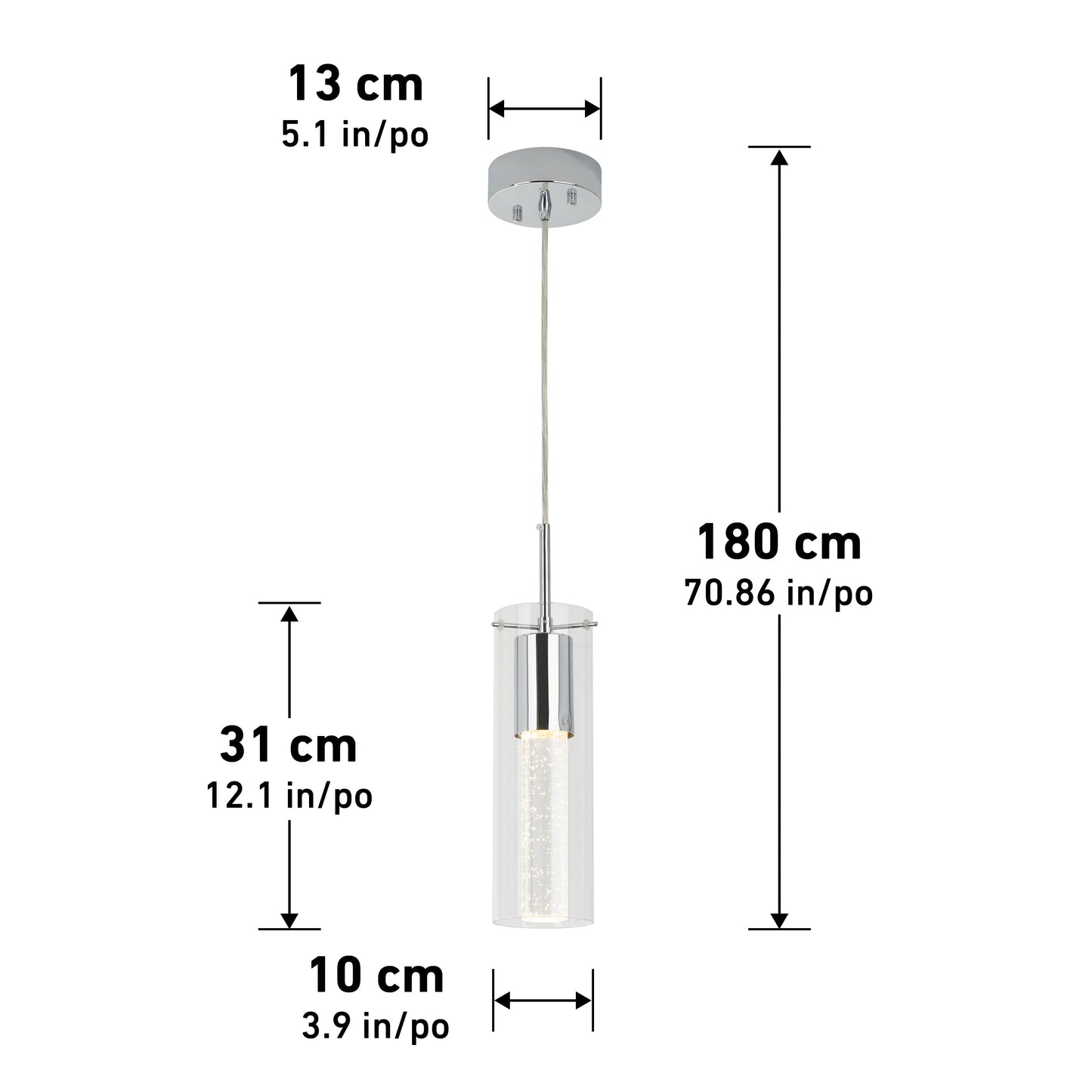 Reims Bubble Glass Mini Pendant