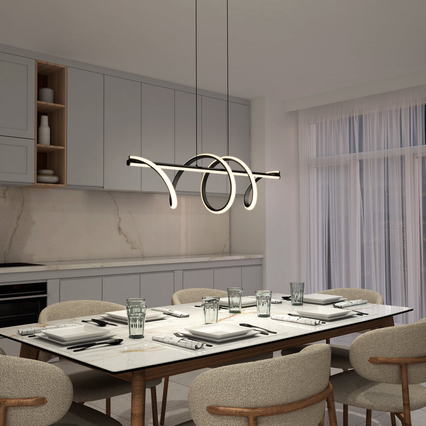 Narvik Linear LED Island Pendant