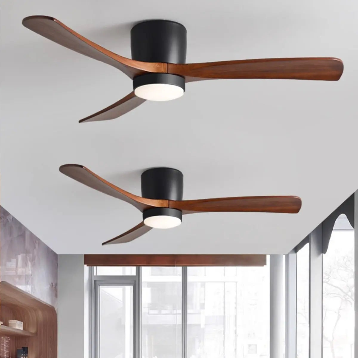 Nordic Wooden Ceiling Fan Light Erbstuk