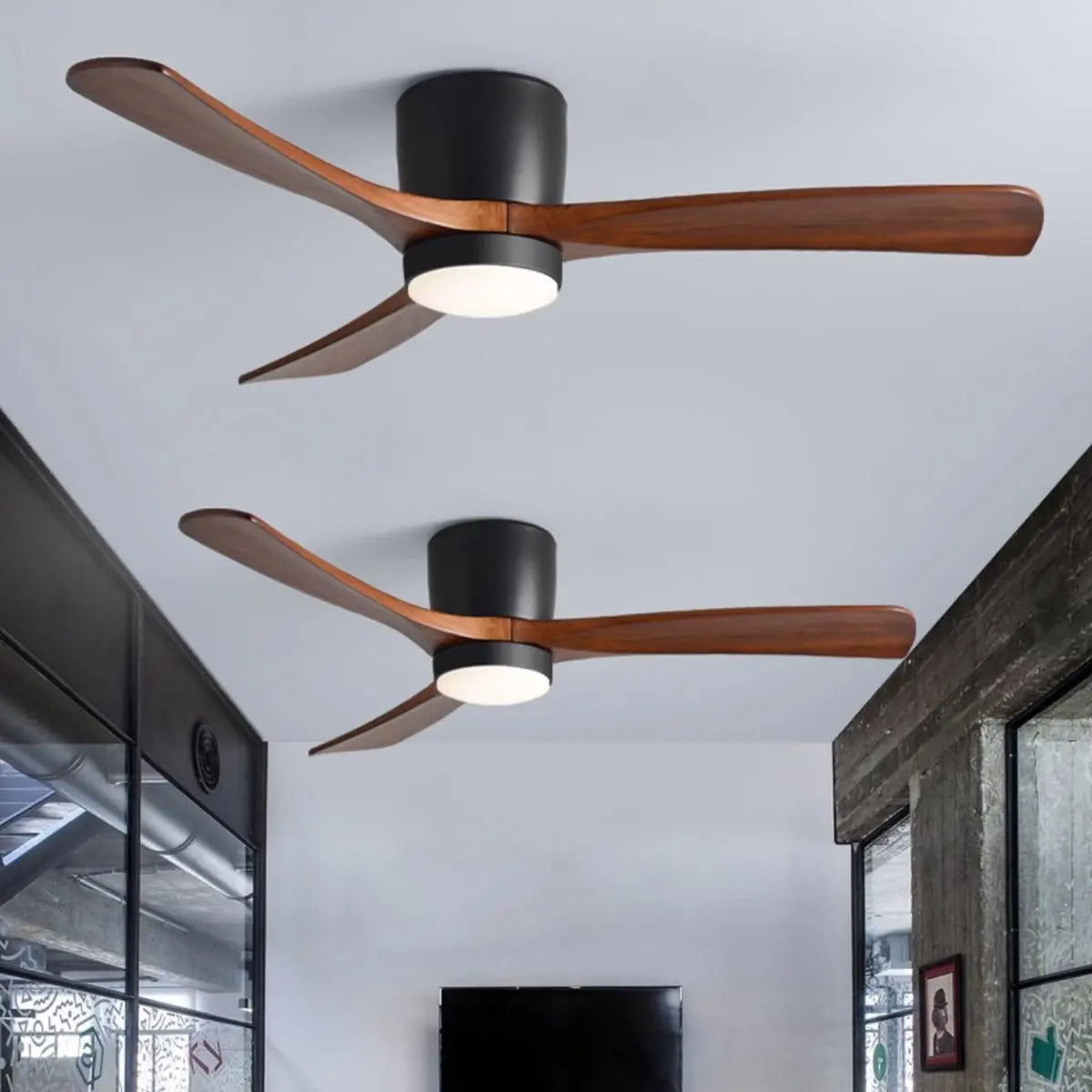 Nordic Wooden Ceiling Fan Light Erbstuk