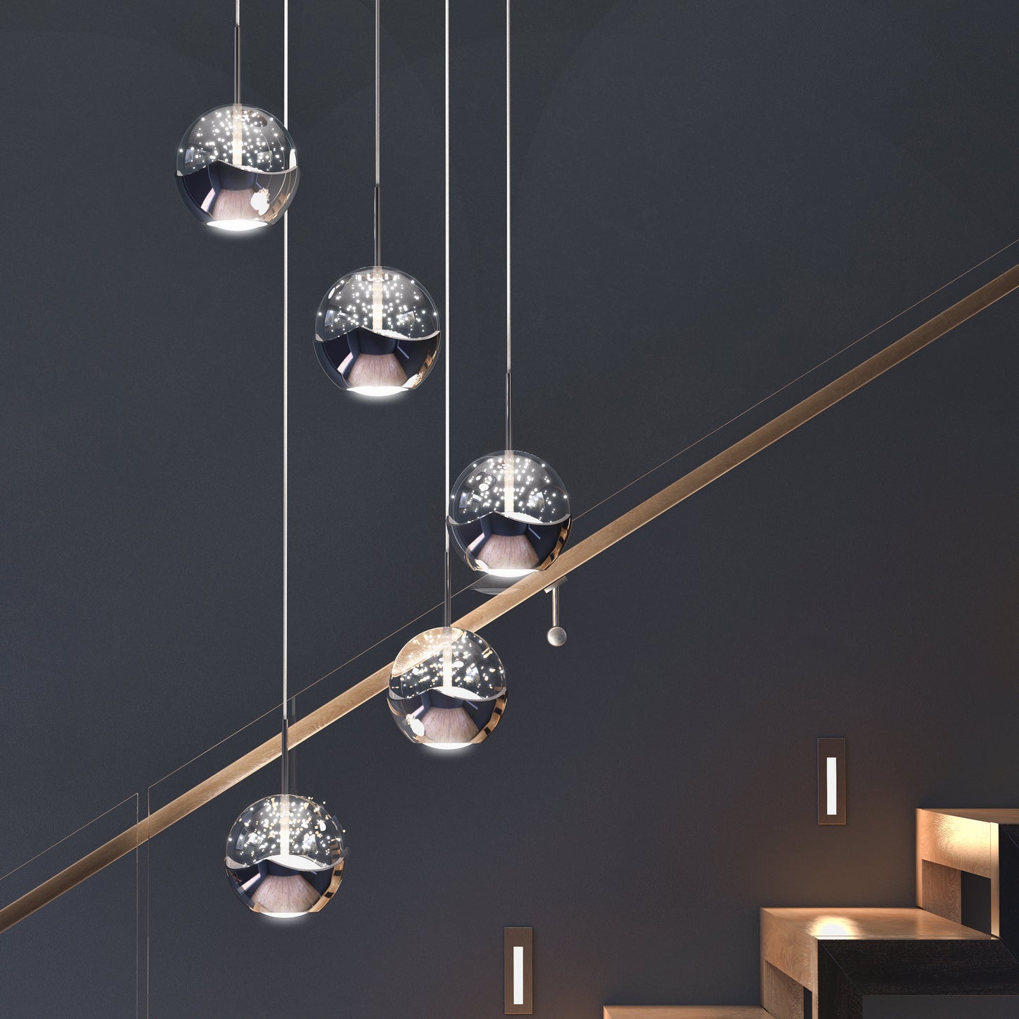 Lund Chrome Bubble Cluster Pendant