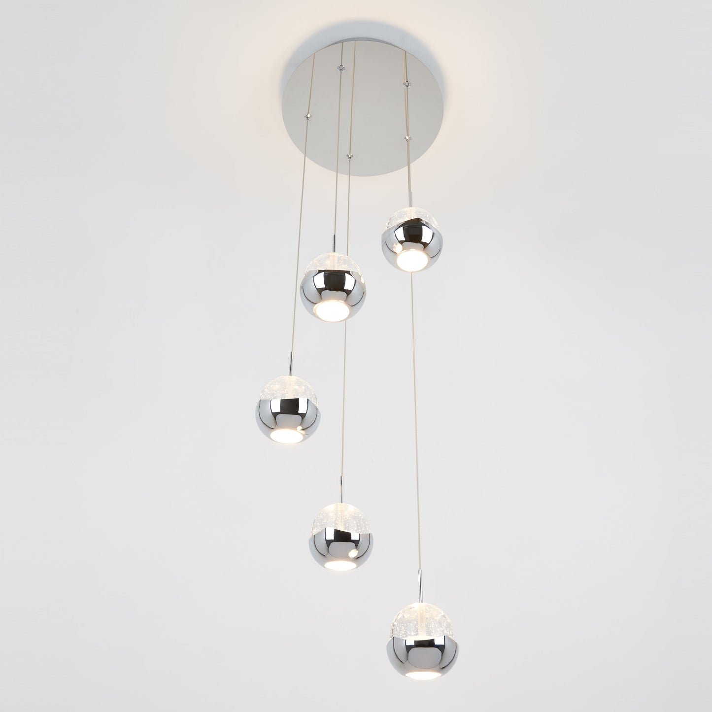Lund Chrome Bubble Cluster Pendant