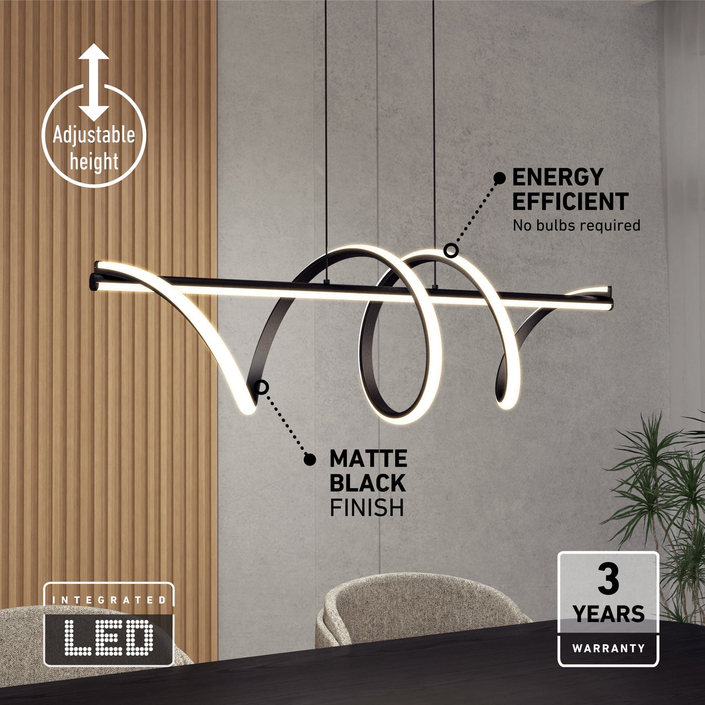 Narvik Linear LED Island Pendant