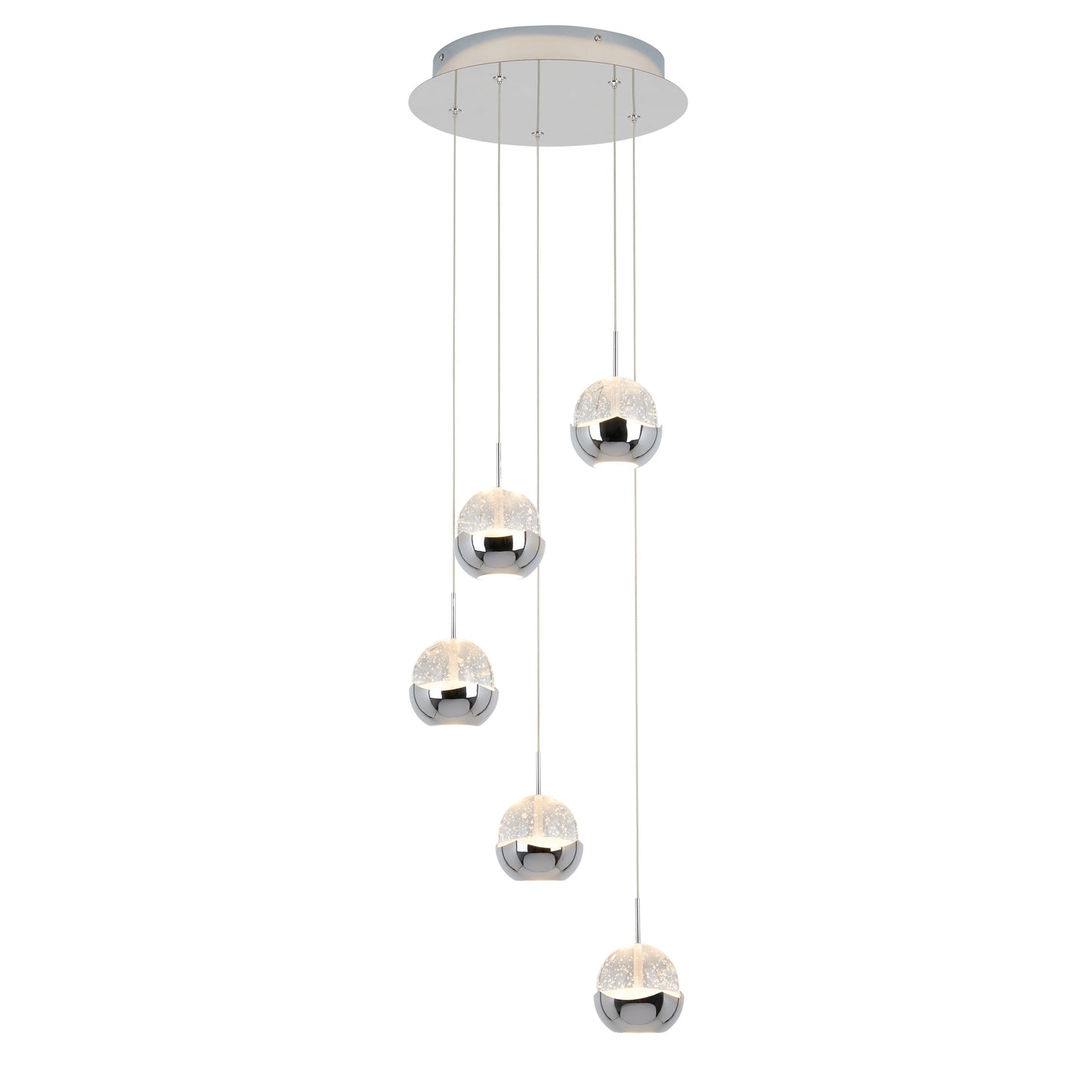 Lund Chrome Bubble Cluster Pendant