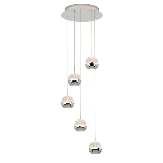 Lund Chrome Bubble Cluster Pendant