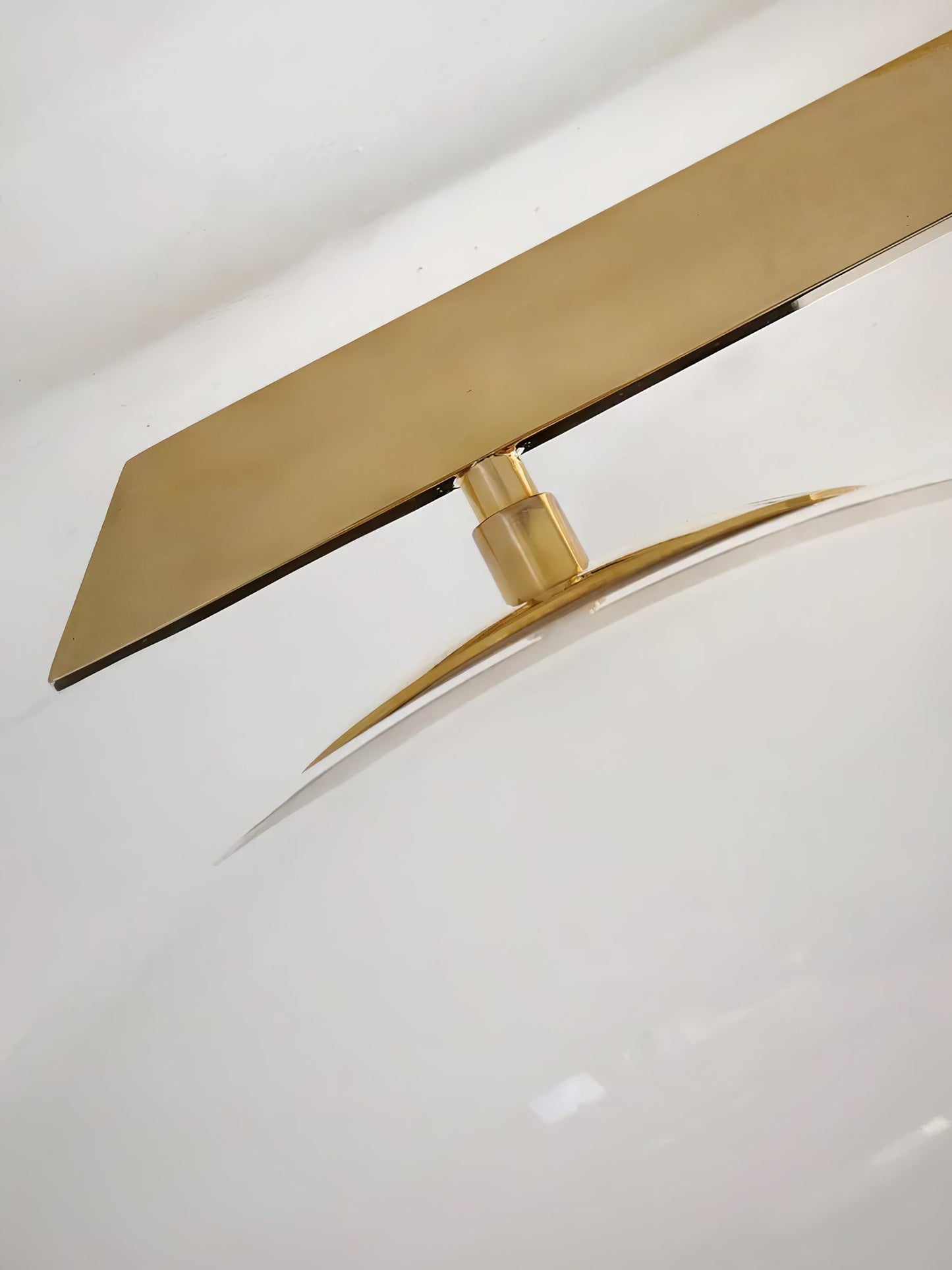 Pearl Globe Brass Arm Flush Mount Ceiling Light