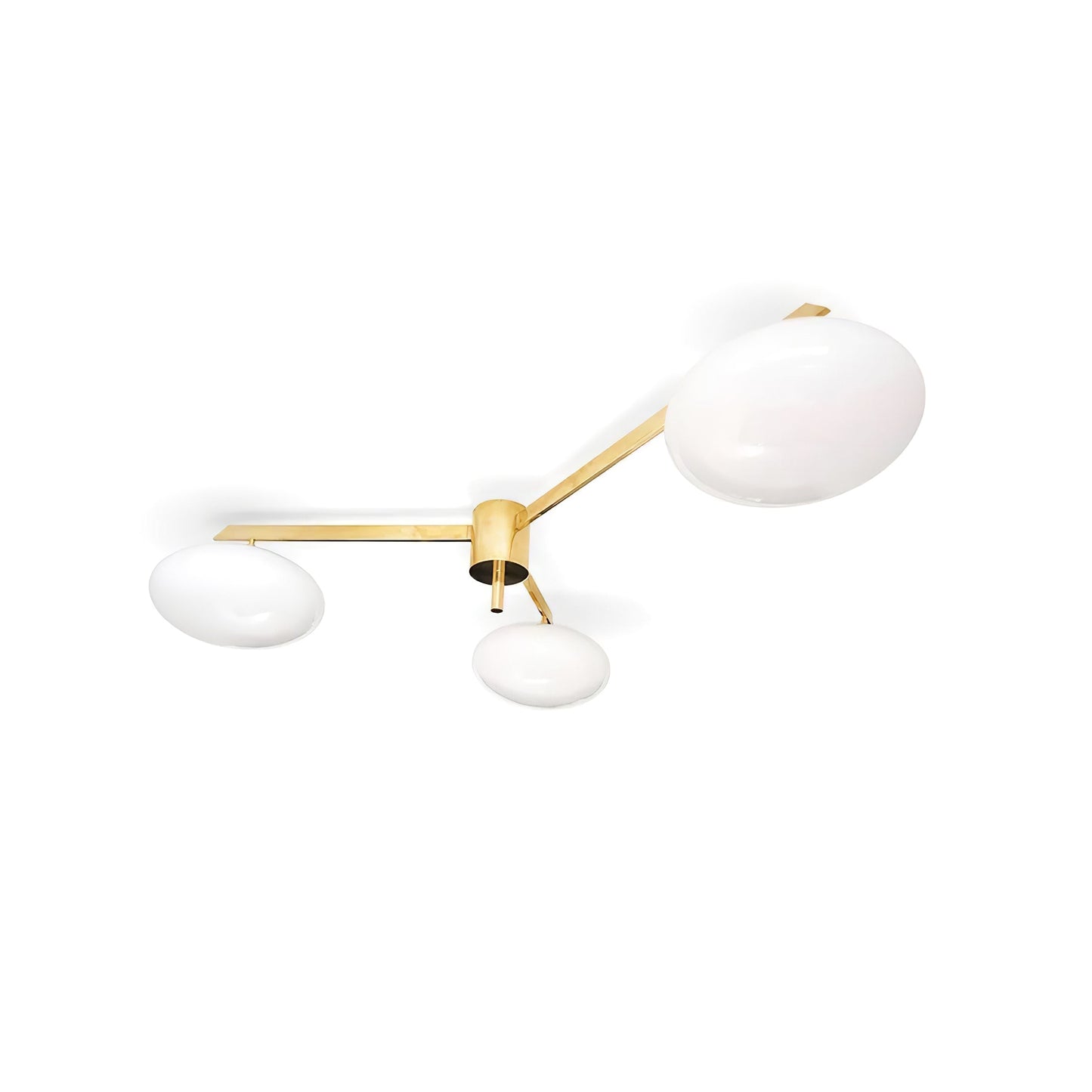 Pearl Globe Brass Arm Flush Mount Ceiling Light