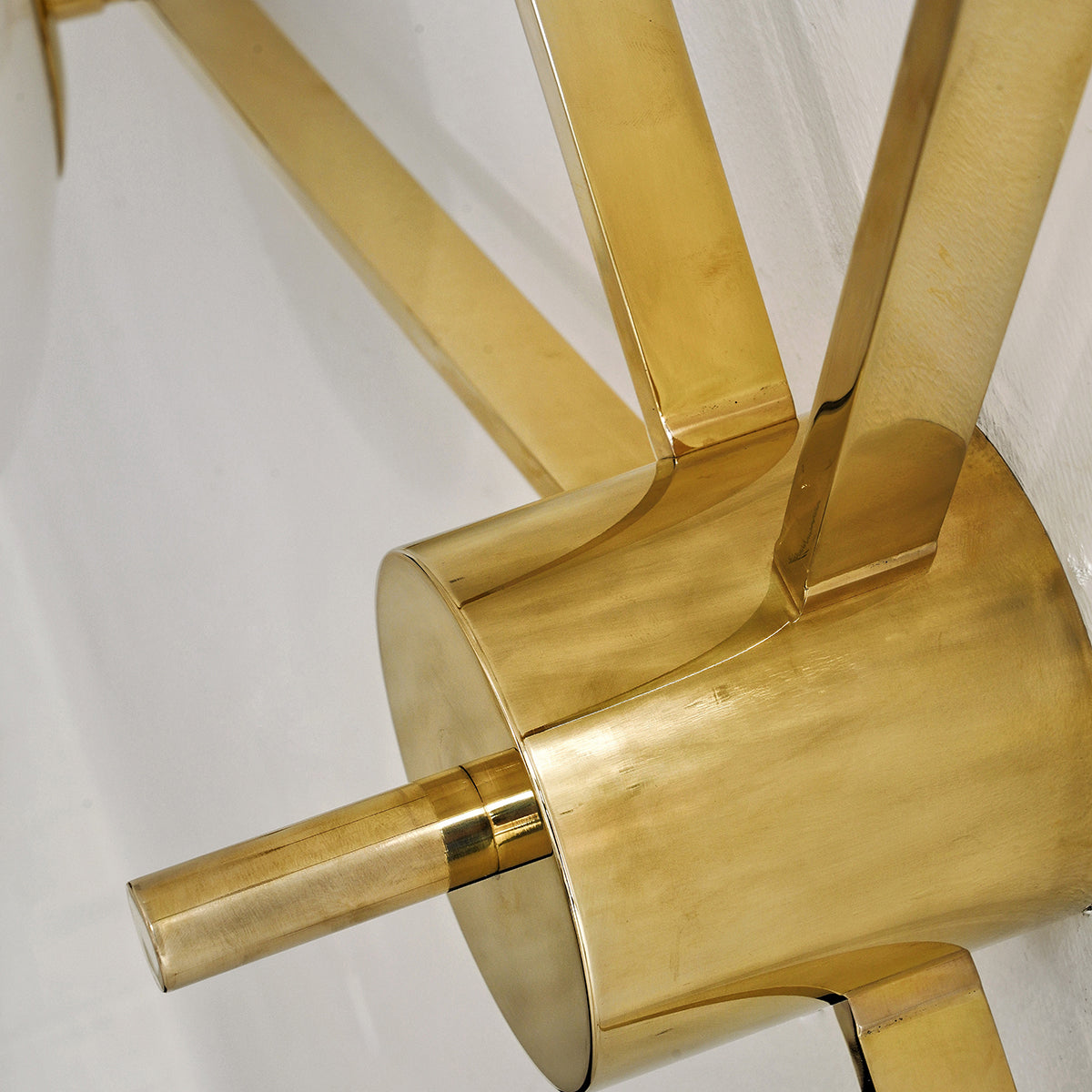 Pearl Globe Brass Arm Flush Mount Ceiling Light
