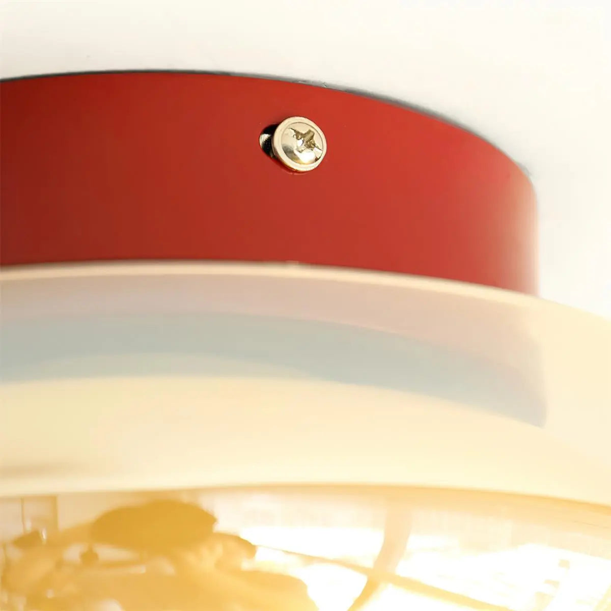Amber Glass Dome Flush Mount Ceiling & Wall Light — French Corridor Style LED Fixture for Entryway, Hallway, Porch, Cloakroom and Balcony with Vintage Dark-Cap Accent Erbstuk