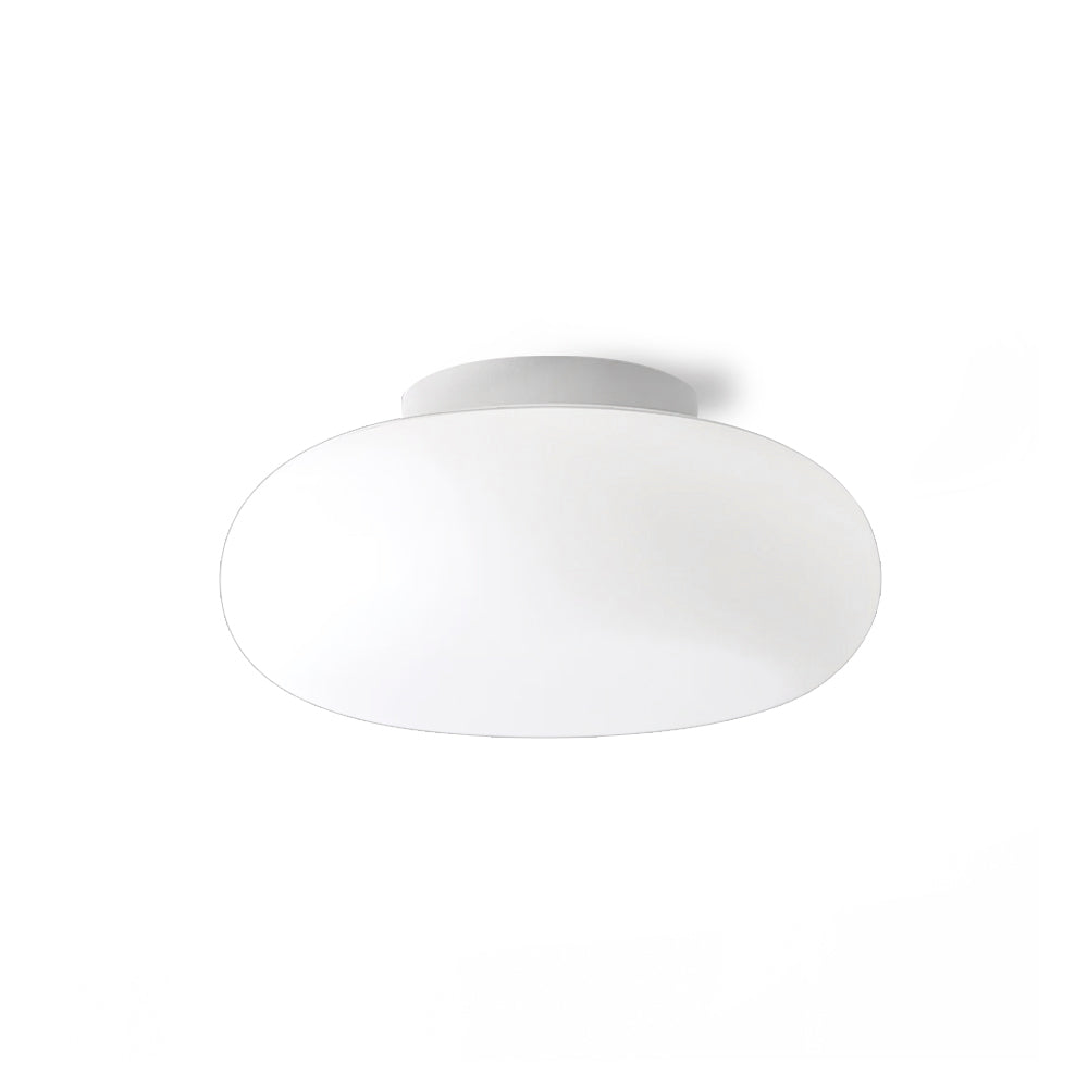 Opal Glass Ellipsoid Flush Mount Ceiling Light