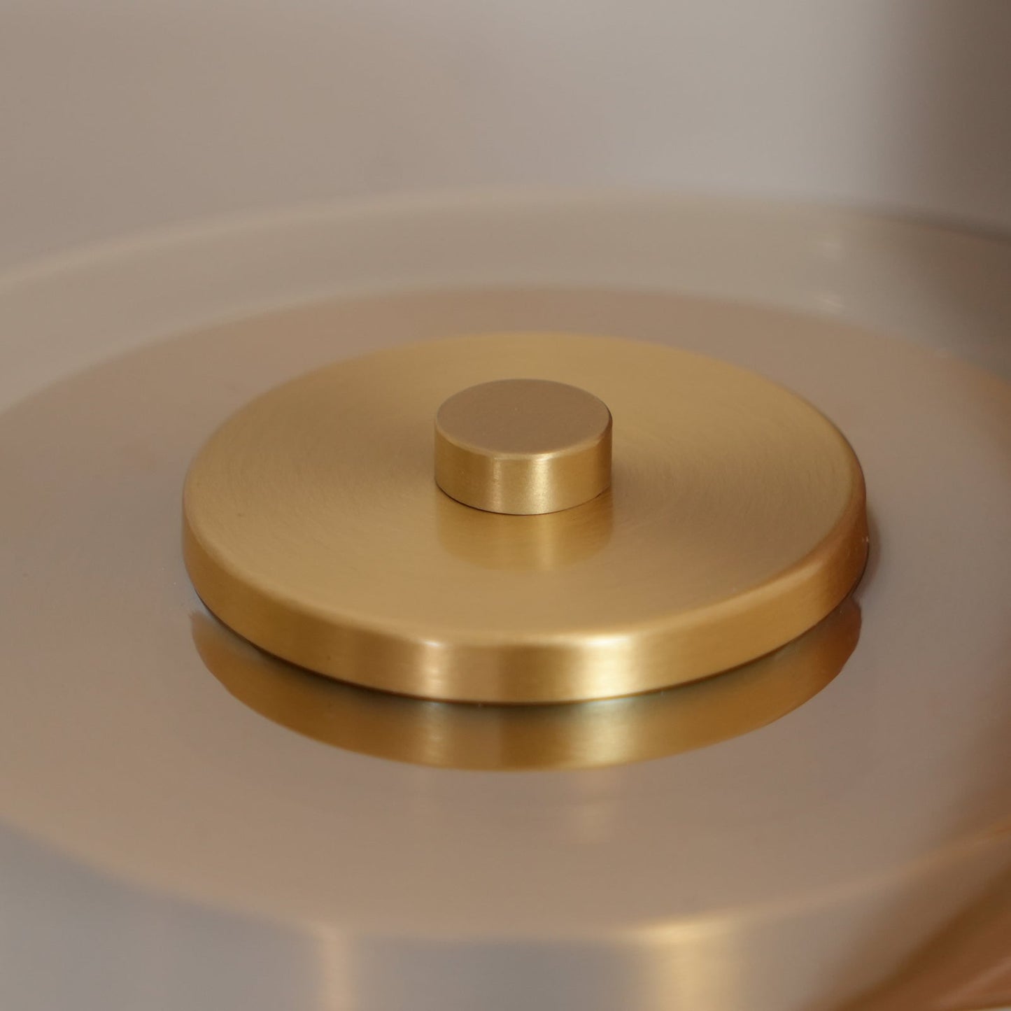 Cognac Glass and Walnut Table Lamp