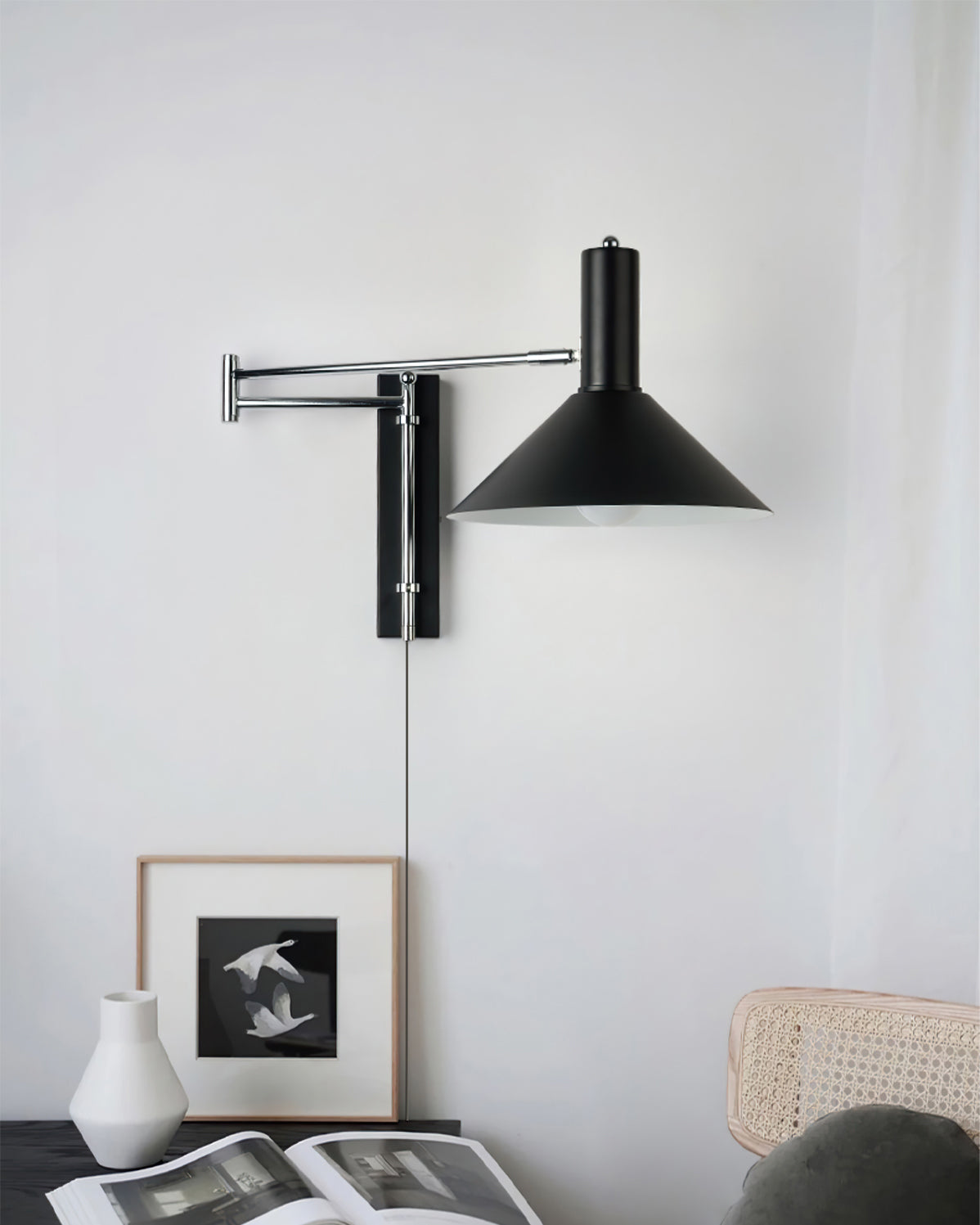 Articulated Arm Plug In Wall Sconce