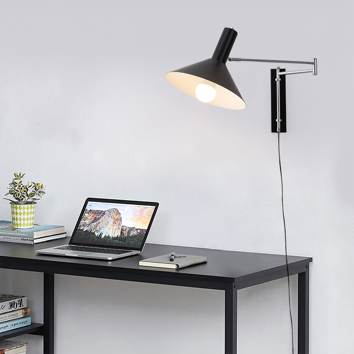 Articulated Arm Plug In Wall Sconce