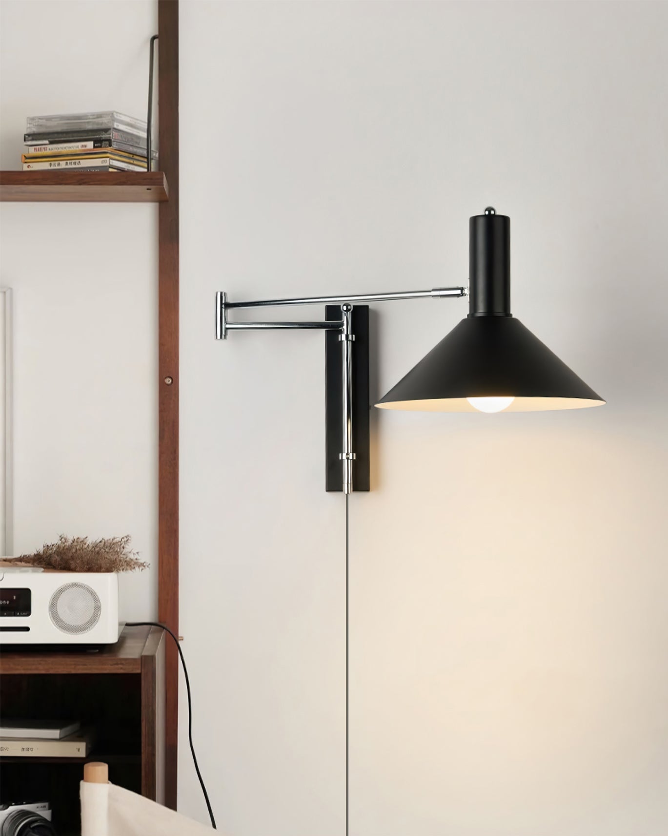Articulated Arm Plug In Wall Sconce