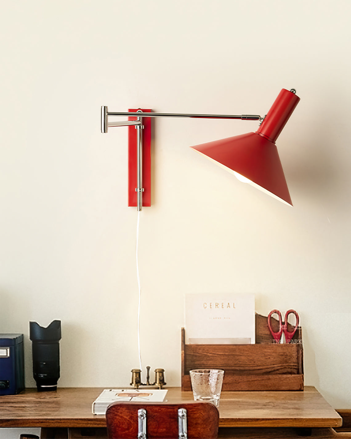 Articulated Arm Plug In Wall Sconce