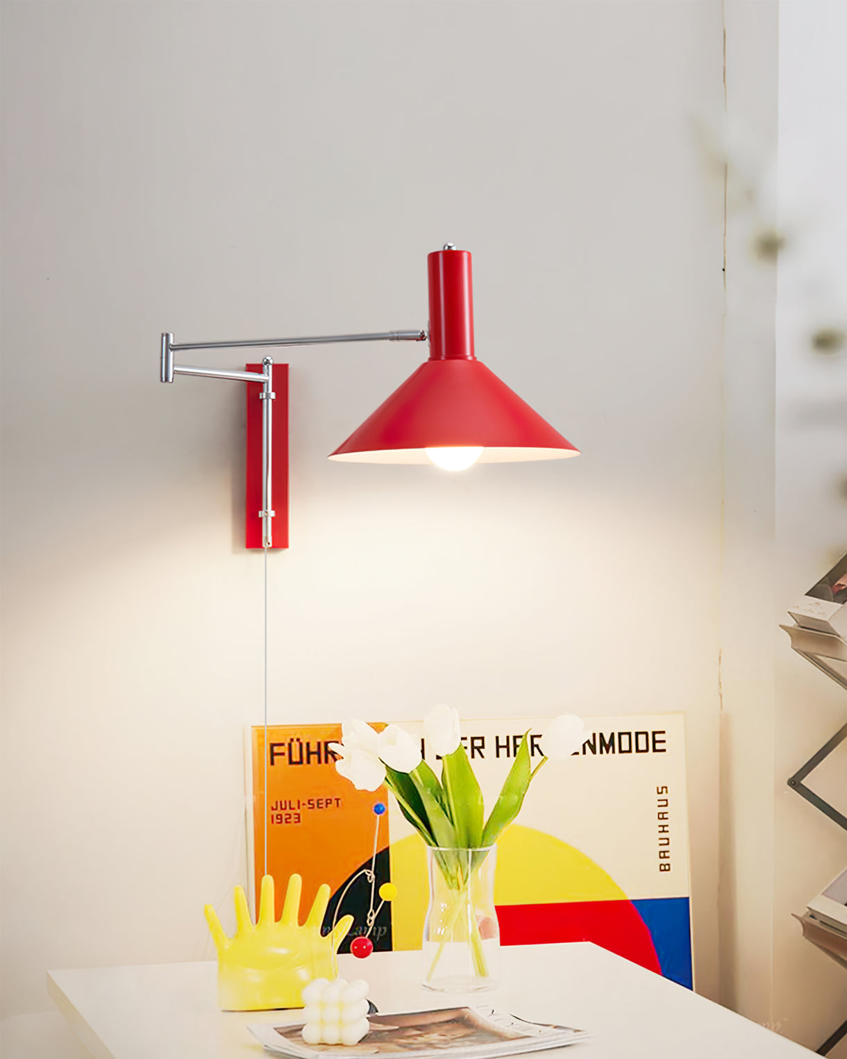 Articulated Arm Plug In Wall Sconce