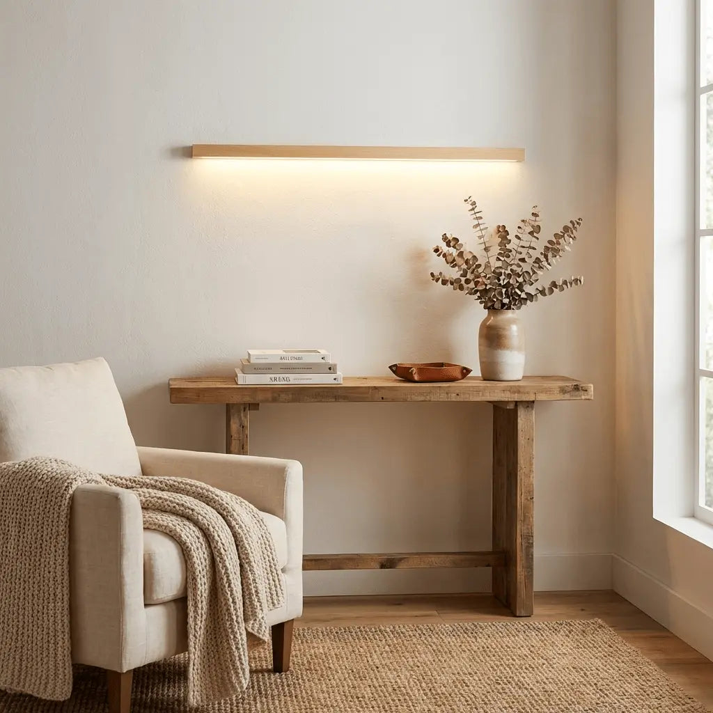 d. Arlo Linear Wood Wall Light Erbstuk