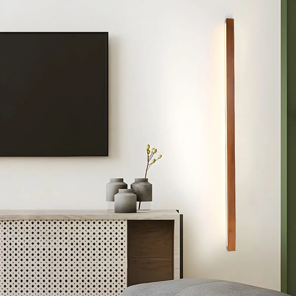 d. Arlo Linear Wood Wall Light Erbstuk