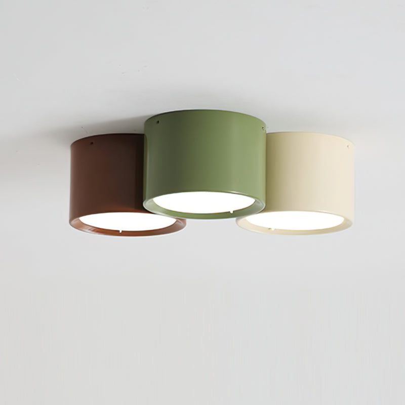 Wide Cylinder Drum Flush Mount Ceiling Light