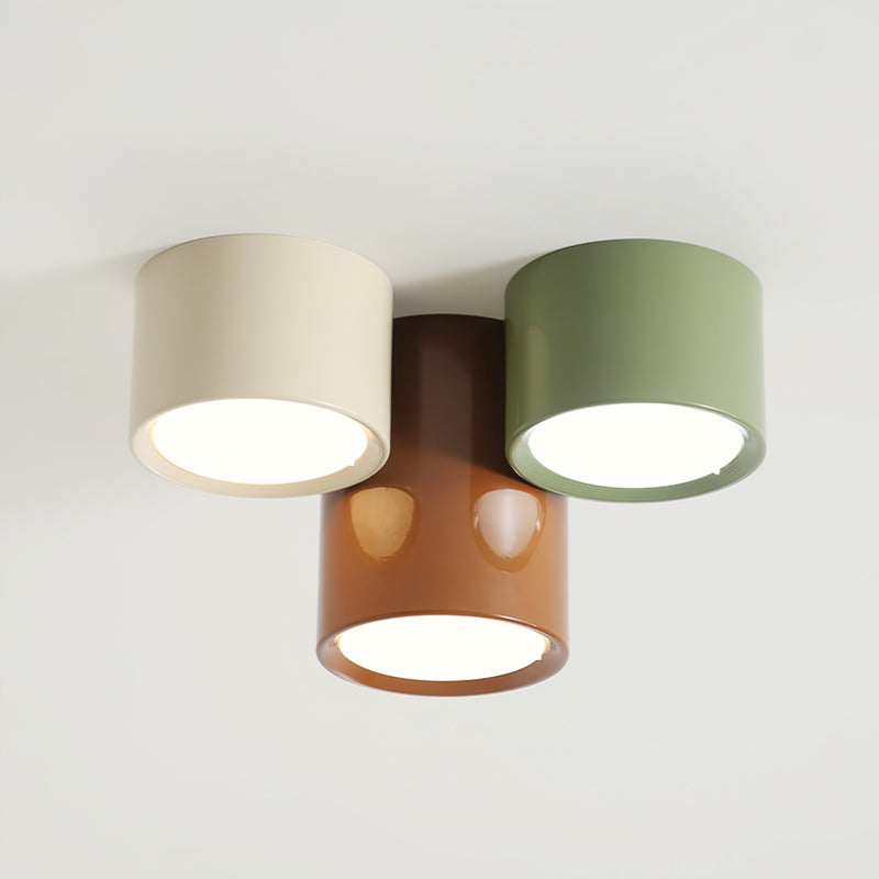 Wide Cylinder Drum Flush Mount Ceiling Light