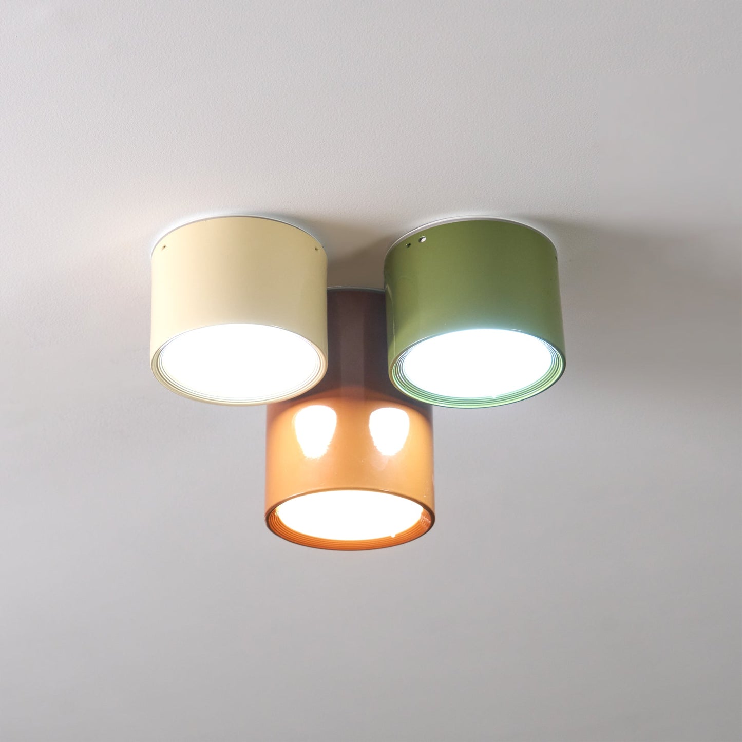 Wide Cylinder Drum Flush Mount Ceiling Light