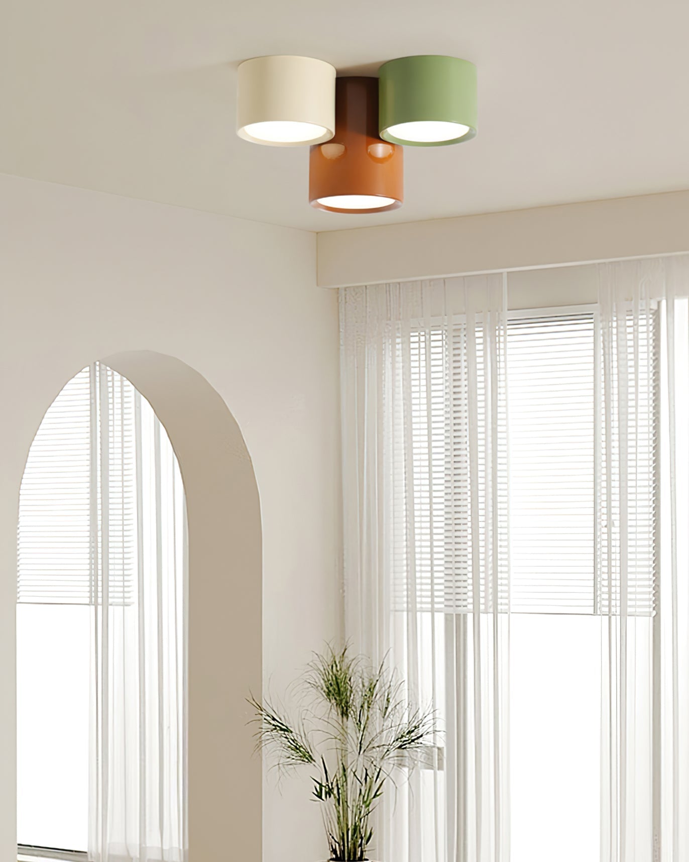 Wide Cylinder Drum Flush Mount Ceiling Light