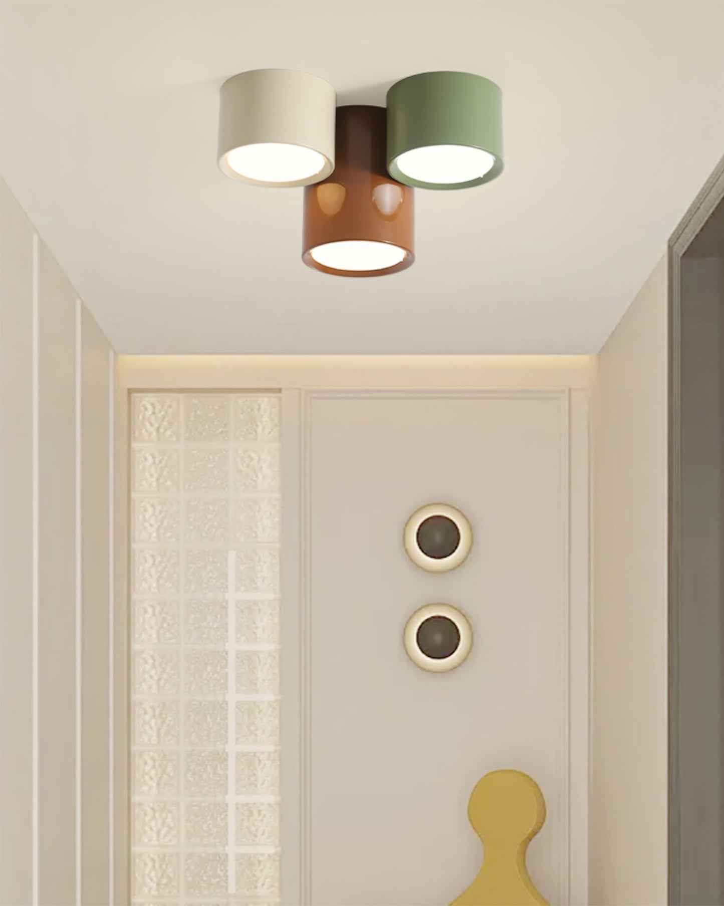 Wide Cylinder Drum Flush Mount Ceiling Light